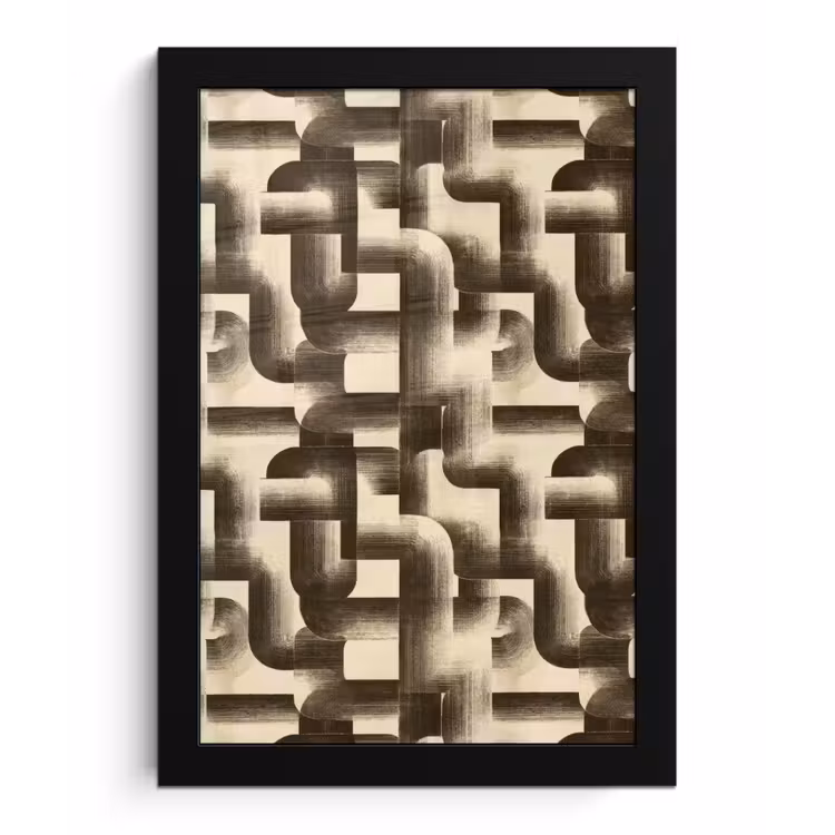 Abstract - Retro - Zwart fotolijst zwart zonder passe partout klein 224 -3d