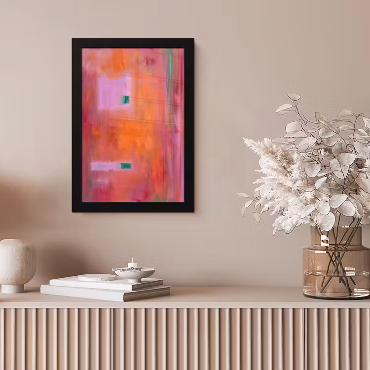 Abstract - Vlakken - Kunst - Modern - Oranje fotolijst zwart zonder passe partout klein -sfeer5