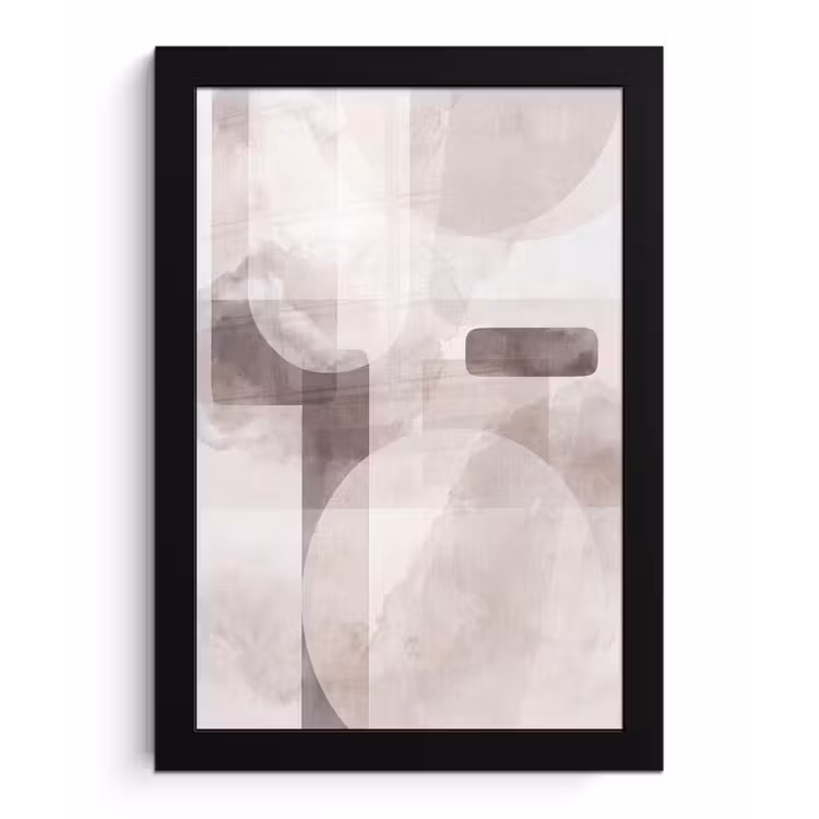 Framed Prints - Abstract Shapes - Beige - Abstracte vormen - Beige fotolijst zwart zonder passe partout klein