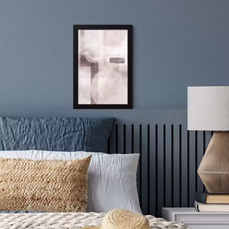 Framed Prints - Abstract Shapes - Beige - Abstracte vormen - Beige fotolijst zwart zonder passe partout klein