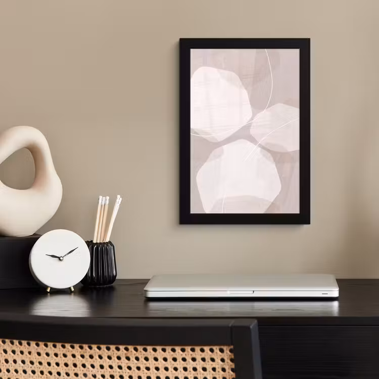 Framed Prints - Abstract - Shapes - Beige - Abstract - Vormen - Beige fotolijst zwart zonder passe partout klein
