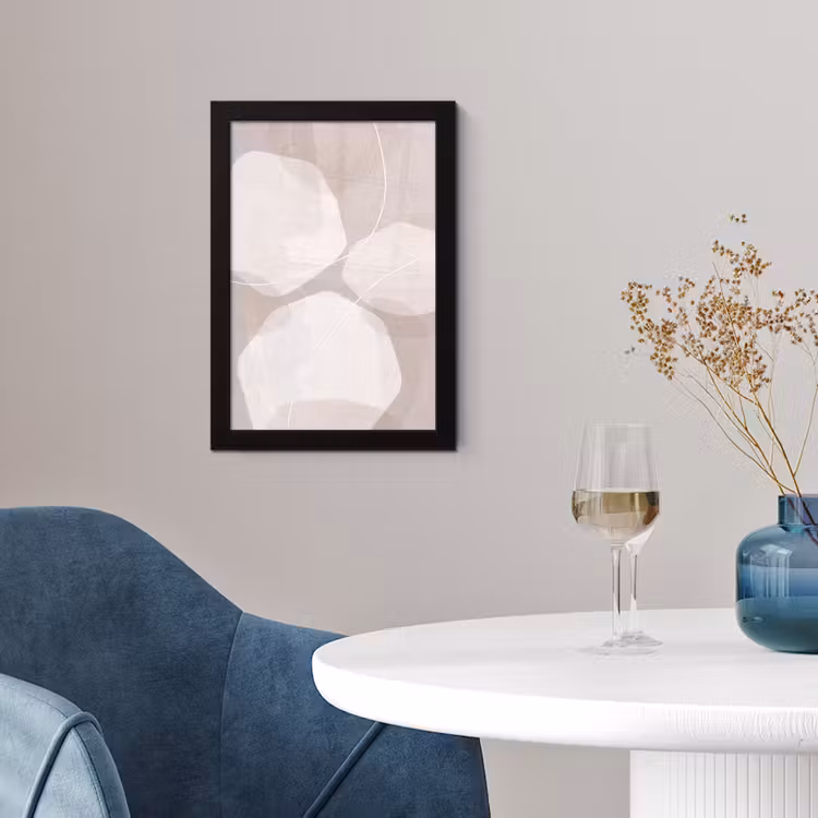Framed Prints - Abstract - Shapes - Beige - Abstract - Vormen - Beige fotolijst zwart zonder passe partout klein