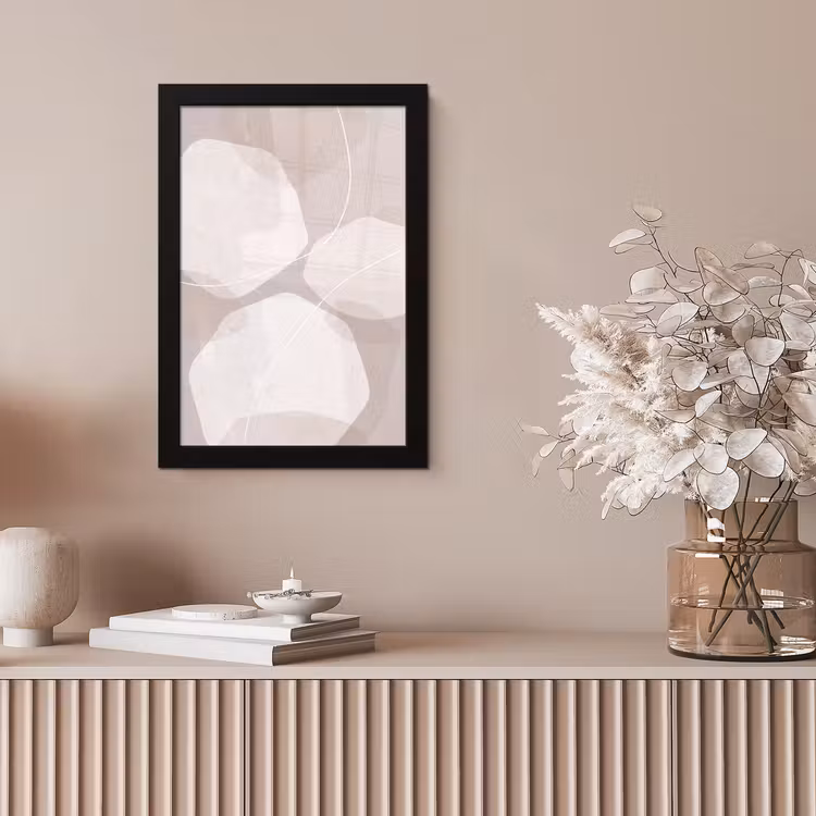 Framed Prints - Abstract - Shapes - Beige - Abstract - Vormen - Beige fotolijst zwart zonder passe partout klein