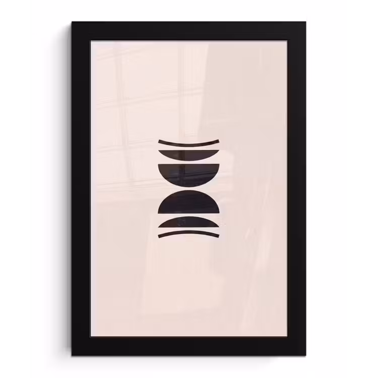 Framed Prints - Abstract - Shapes - Black - Abstract - Vormen - Zwart fotolijst zwart zonder passe partout klein