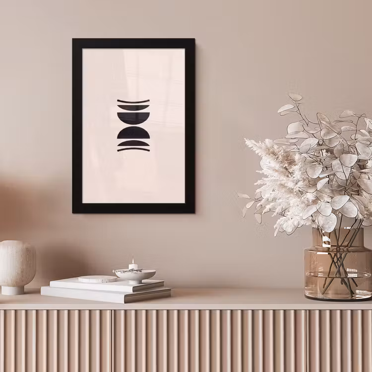Framed Prints - Abstract - Shapes - Black - Abstract - Vormen - Zwart fotolijst zwart zonder passe partout klein