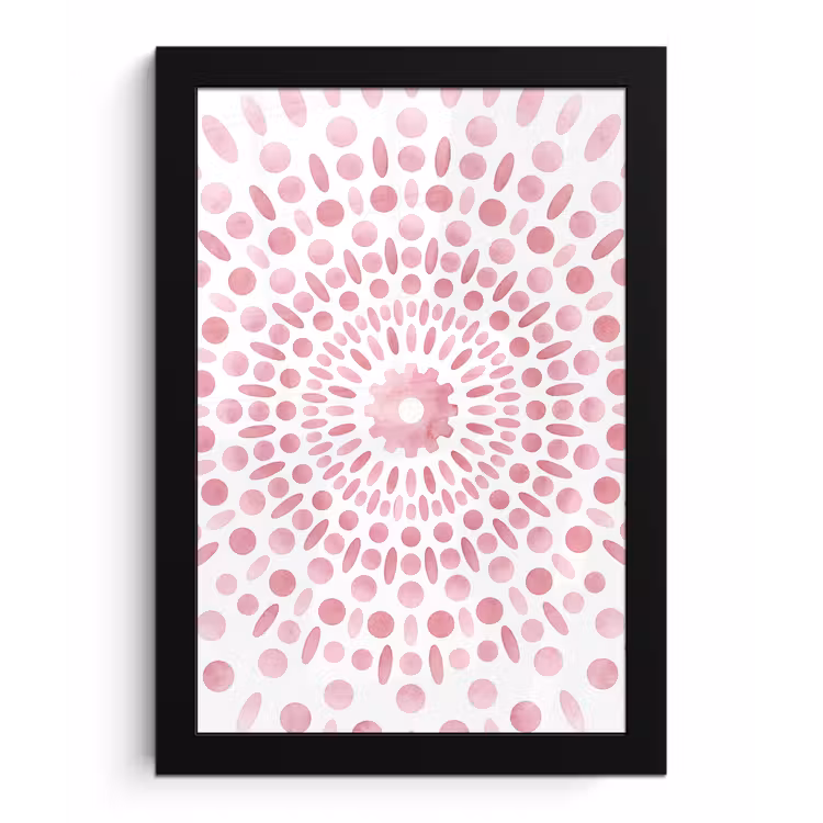 Abstract - Vormen - Patroon - Aquarel - Roze fotolijst zwart zonder passe partout klein -3d