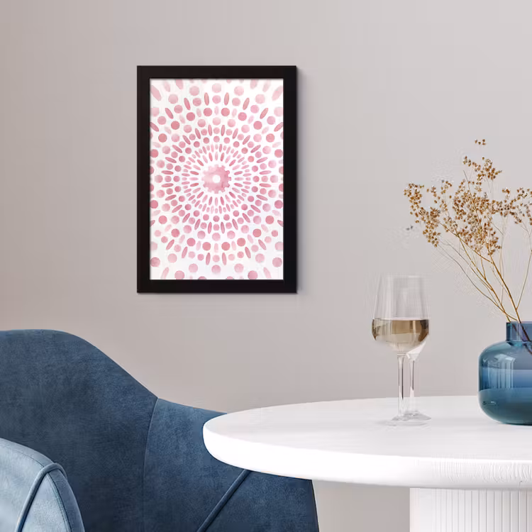 Abstract - Vormen - Patroon - Aquarel - Roze fotolijst zwart zonder passe partout klein -sfeer4