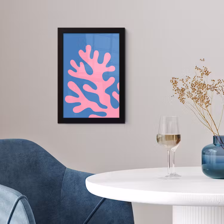 Abstract - Vormen - Roze - Blauw fotolijst zwart zonder passe partout klein -sfeer4