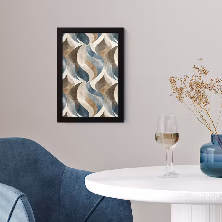 Abstract - Golven - Kleurrijk fotolijst zwart zonder passe partout klein 224 -sfeer4