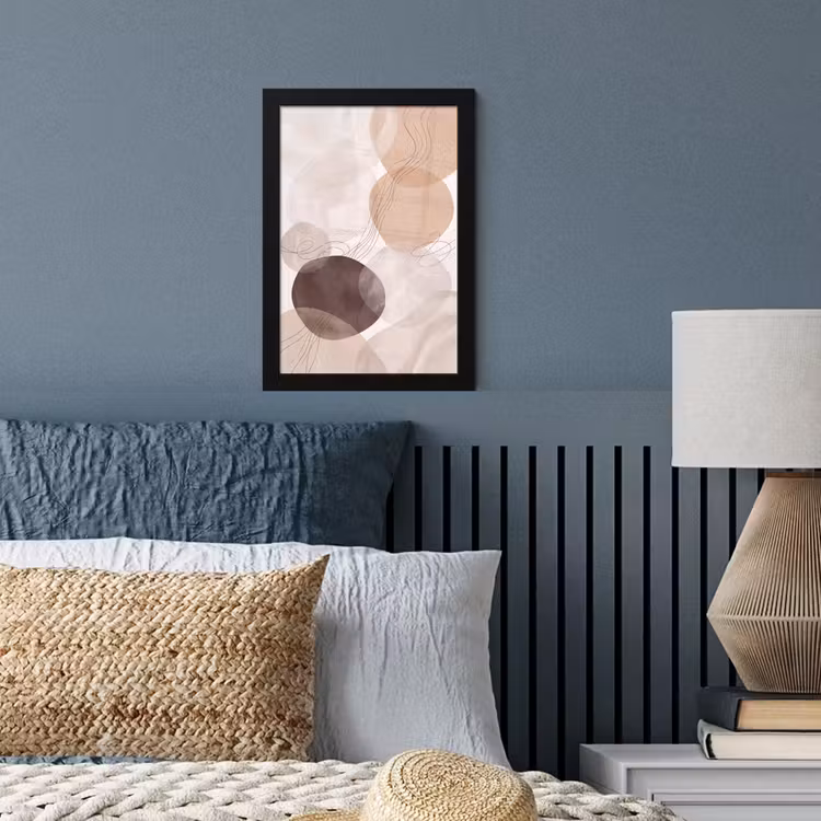 Framed Prints - Abstraction - Beige - Modern - Abstractie - Beige - Modern fotolijst zwart zonder passe partout klein