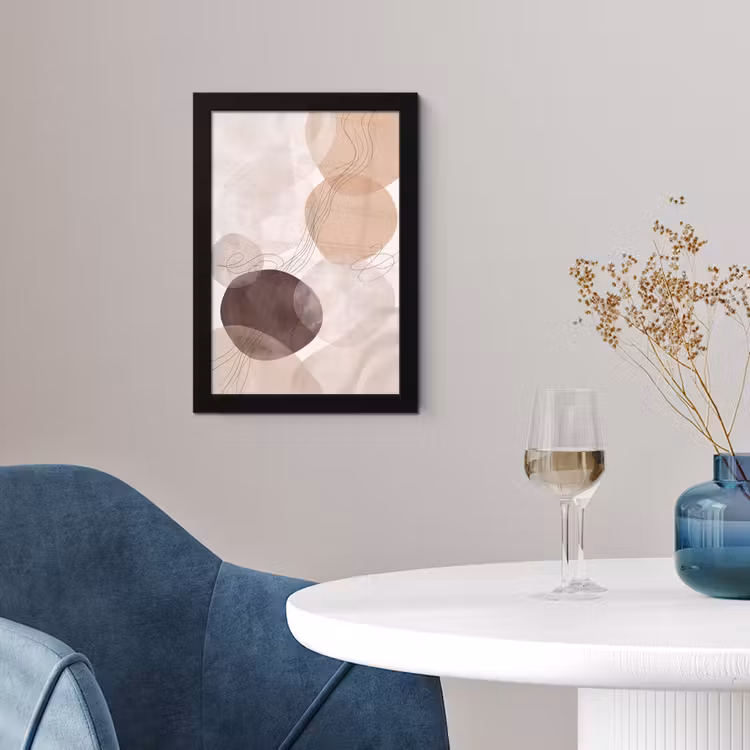 Framed Prints - Abstraction - Beige - Modern - Abstractie - Beige - Modern fotolijst zwart zonder passe partout klein