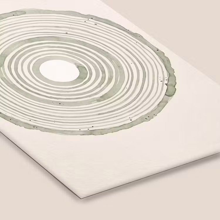 Abstractie - Cirkels - Waterverf - Groen - Modern fotolijst zwart zonder passe partout klein -zsfeer6