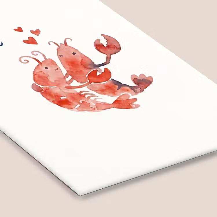 Dier - Dans - Liefde - Waterverf - Rood fotolijst zwart zonder passe partout klein -zsfeer6