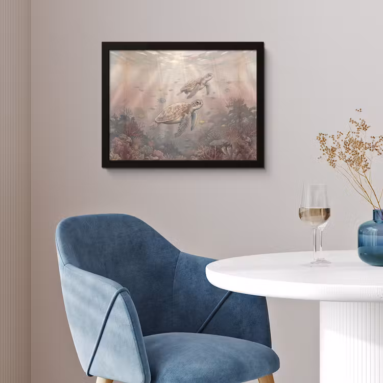 Dier - Onderwater - Oceaan - Illustratie - Zeeleven fotolijst zwart zonder passe partout klein -sfeer4