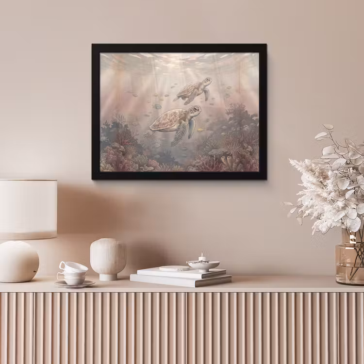 Dier - Onderwater - Oceaan - Illustratie - Zeeleven fotolijst zwart zonder passe partout klein -sfeer5