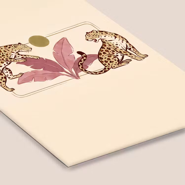 Dieren - Kat - Jungle - Illustratie - Beige fotolijst zwart zonder passe partout klein -zsfeer6