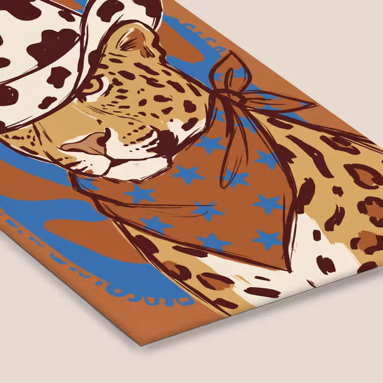 Dieren - Cowboyhoed - Modern - Illustratie - Bruin fotolijst zwart zonder passe partout klein -zsfeer6
