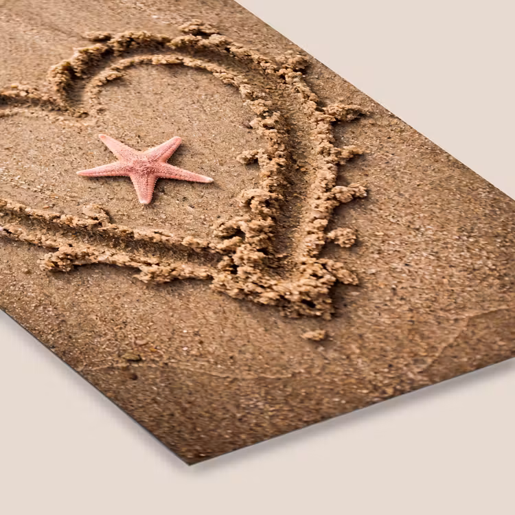 Dieren - Hart - Strand - Zand - Roze fotolijst zwart zonder passe partout klein -zsfeer6