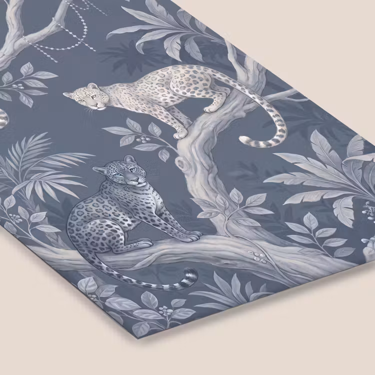 Dieren - Jungle - Illustratie - Bomen - Blauw fotolijst zwart zonder passe partout klein -zsfeer6