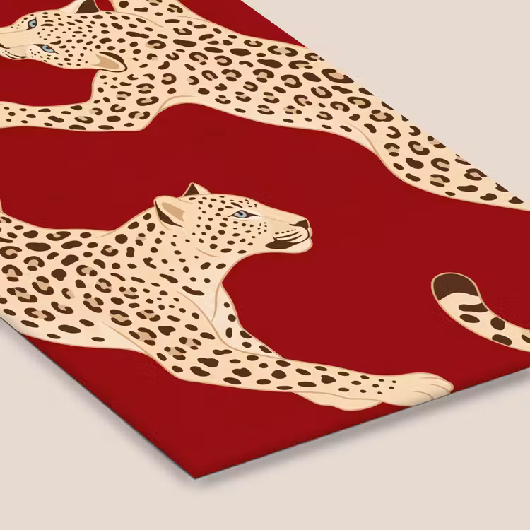 Dieren - Luipaard - Abstract - Rood - Modern fotolijst zwart zonder passe partout klein -zsfeer6