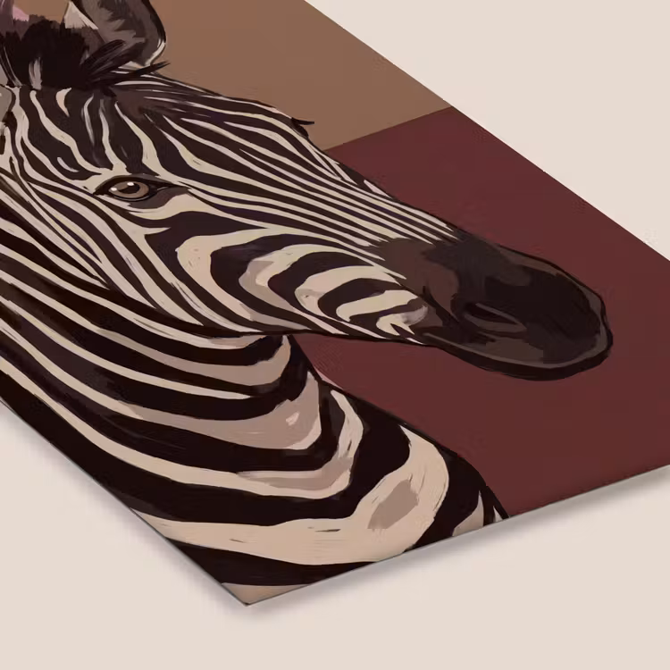 Dieren - Zebrahoofd - Wildlife - Modern - Bruin fotolijst zwart zonder passe partout klein -zsfeer6