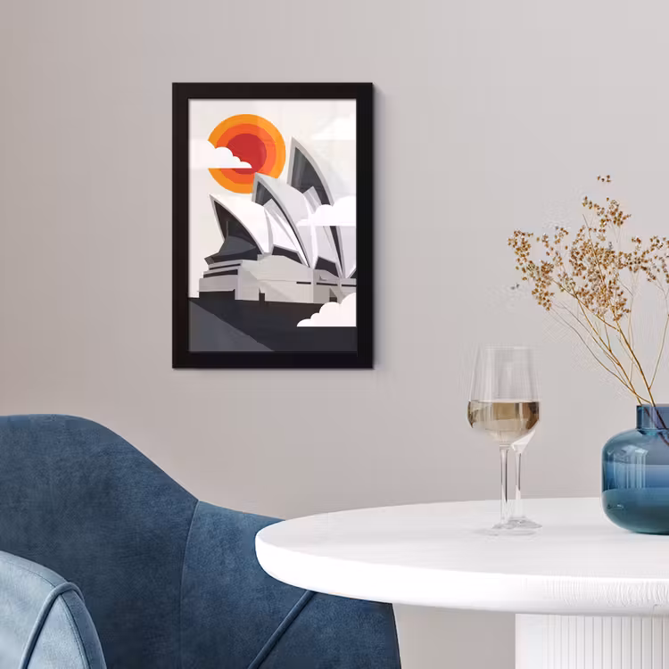 Architectuur - Stadsgezicht - Modern - Grijs - Oranje fotolijst zwart zonder passe partout klein -sfeer4