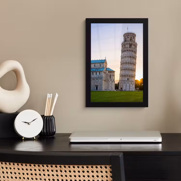 Architectuur - Toren - Pisa - Italië - Zonsondergang fotolijst zwart zonder passe partout klein -sfeer1