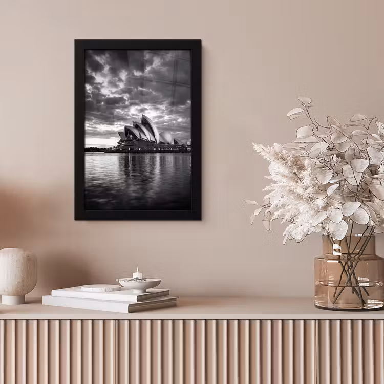 Architectuur - Water - Stad - Modern - Zwart-wit fotolijst zwart zonder passe partout klein -sfeer5