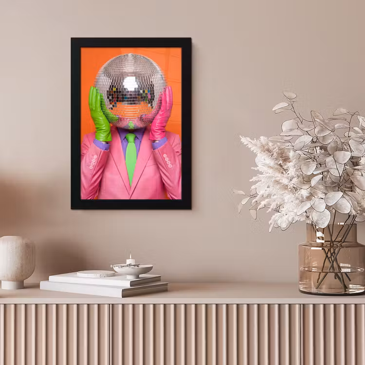 Kunst - Disco bal - Kleurrijk - Modern - Studio fotolijst zwart zonder passe partout klein -sfeer5