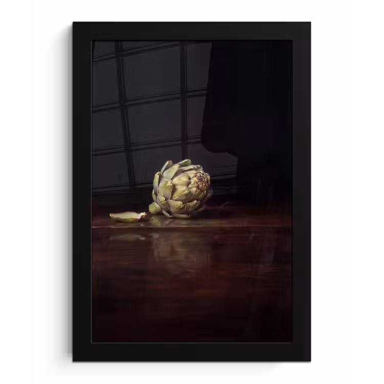 Framed Prints - Artichoke - Food - Classic - Artichok - Eten - Klassiek fotolijst zwart zonder passe partout klein