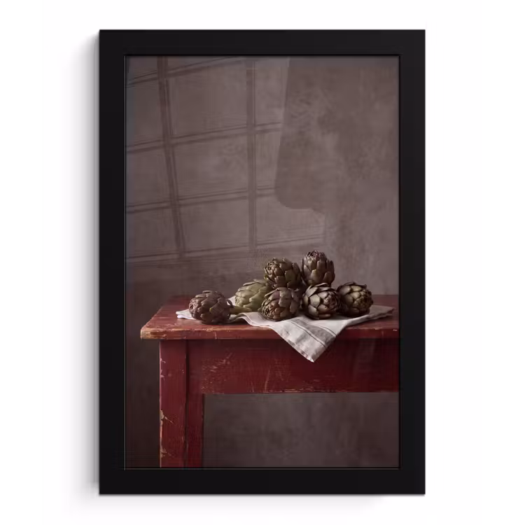 Framed Prints - Artichoke - Food - Rustic - Artisjok - Eten - Rustiek fotolijst zwart zonder passe partout klein