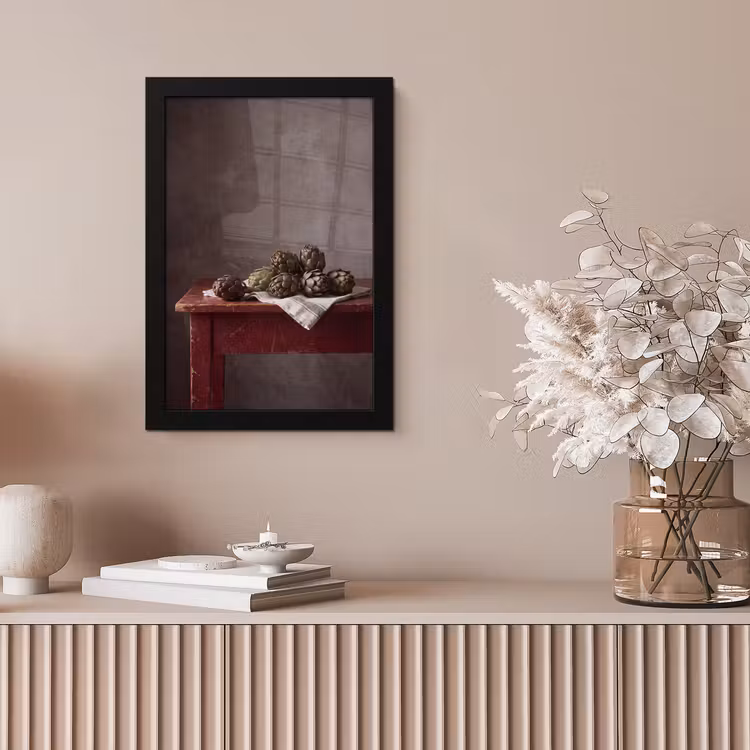 Framed Prints - Artichoke - Food - Rustic - Artisjok - Eten - Rustiek fotolijst zwart zonder passe partout klein