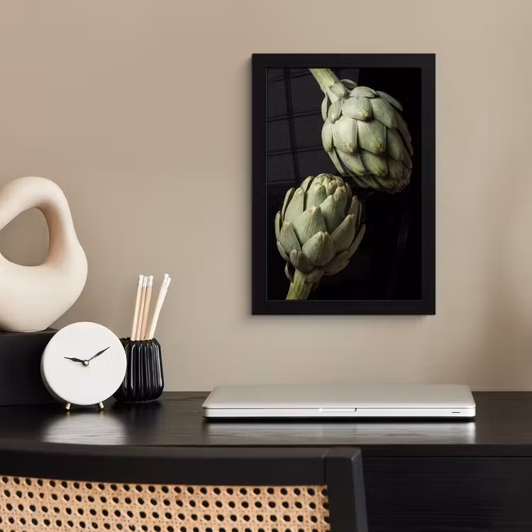 Framed Prints - Artichoke - Green - Food - Artisjok - Groen - Eten fotolijst zwart zonder passe partout klein