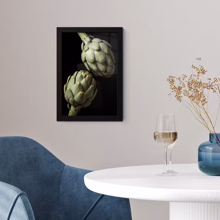 Framed Prints - Artichoke - Green - Food - Artisjok - Groen - Eten fotolijst zwart zonder passe partout klein