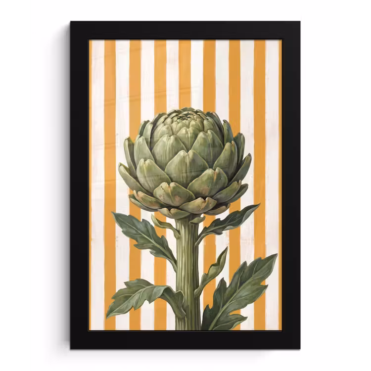 Framed Prints - Artichoke - Modern - Vegetable - Artisjok - Modern - Groente fotolijst zwart zonder passe partout klein