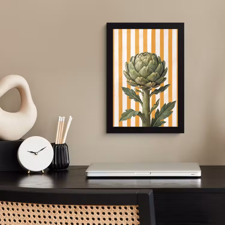 Framed Prints - Artichoke - Modern - Vegetable - Artisjok - Modern - Groente fotolijst zwart zonder passe partout klein