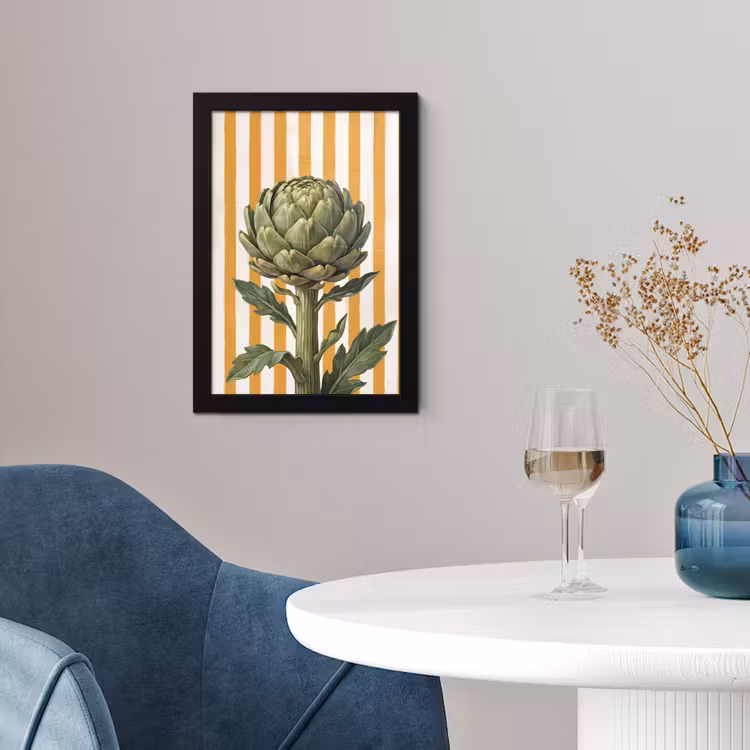 Framed Prints - Artichoke - Modern - Vegetable - Artisjok - Modern - Groente fotolijst zwart zonder passe partout klein