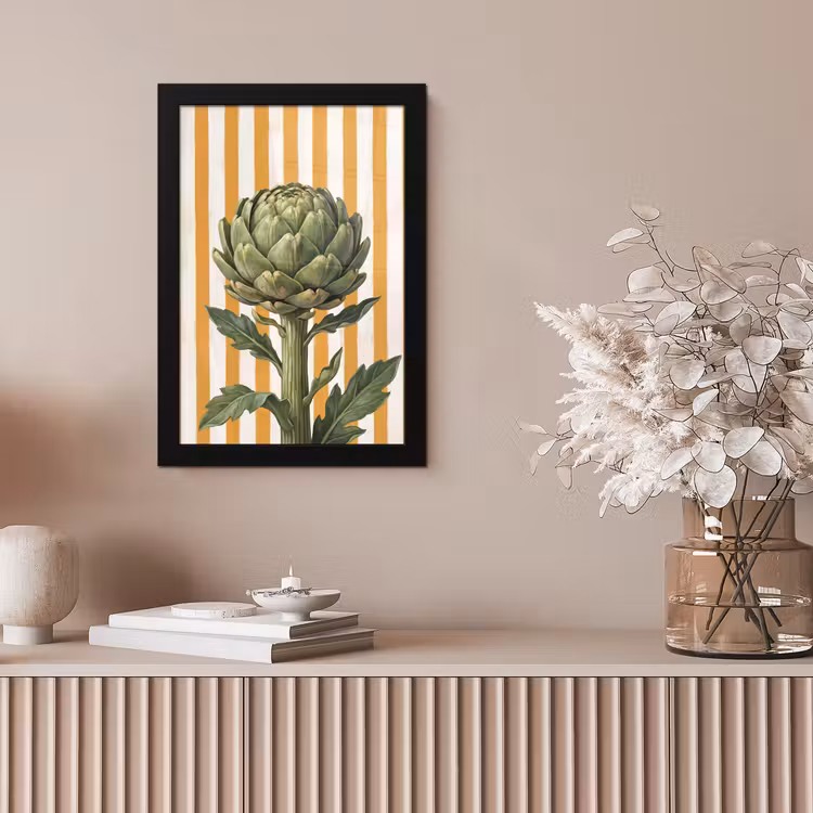 Framed Prints - Artichoke - Modern - Vegetable - Artisjok - Modern - Groente fotolijst zwart zonder passe partout klein