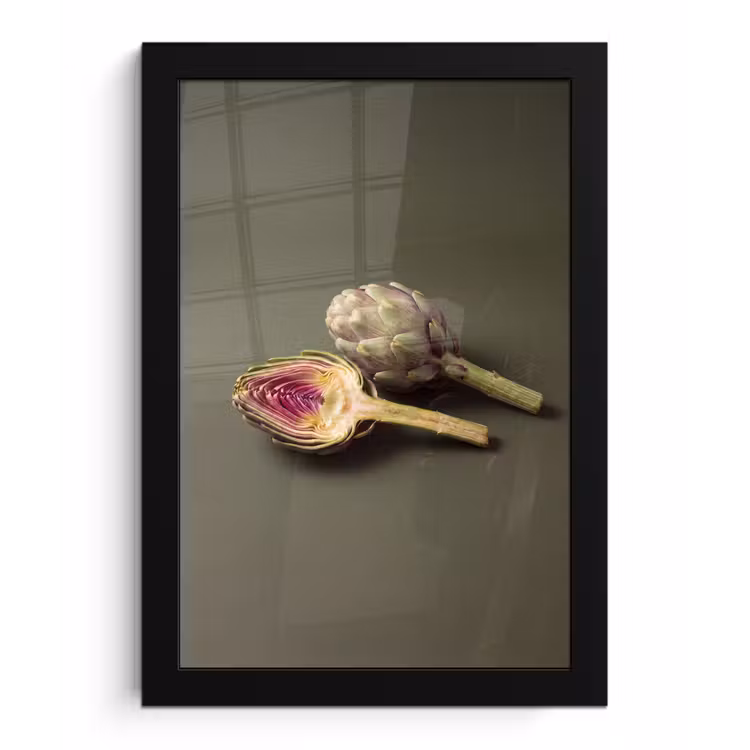 Framed Prints - Artichoke - Purple - Food - Artisjok - Paars - Voedsel fotolijst zwart zonder passe partout klein
