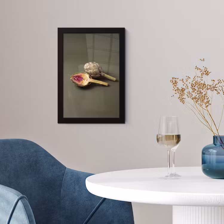 Framed Prints - Artichoke - Purple - Food - Artisjok - Paars - Voedsel fotolijst zwart zonder passe partout klein