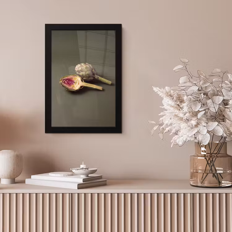 Framed Prints - Artichoke - Purple - Food - Artisjok - Paars - Voedsel fotolijst zwart zonder passe partout klein