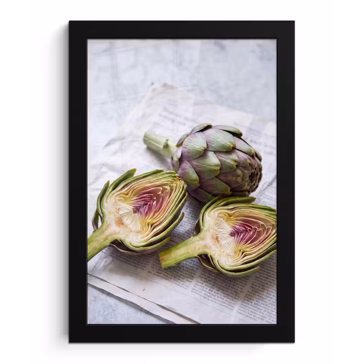 Framed Prints - Artichoke - Sliced - Food - Artisjok - Doorgesneden - Eten fotolijst zwart zonder passe partout klein