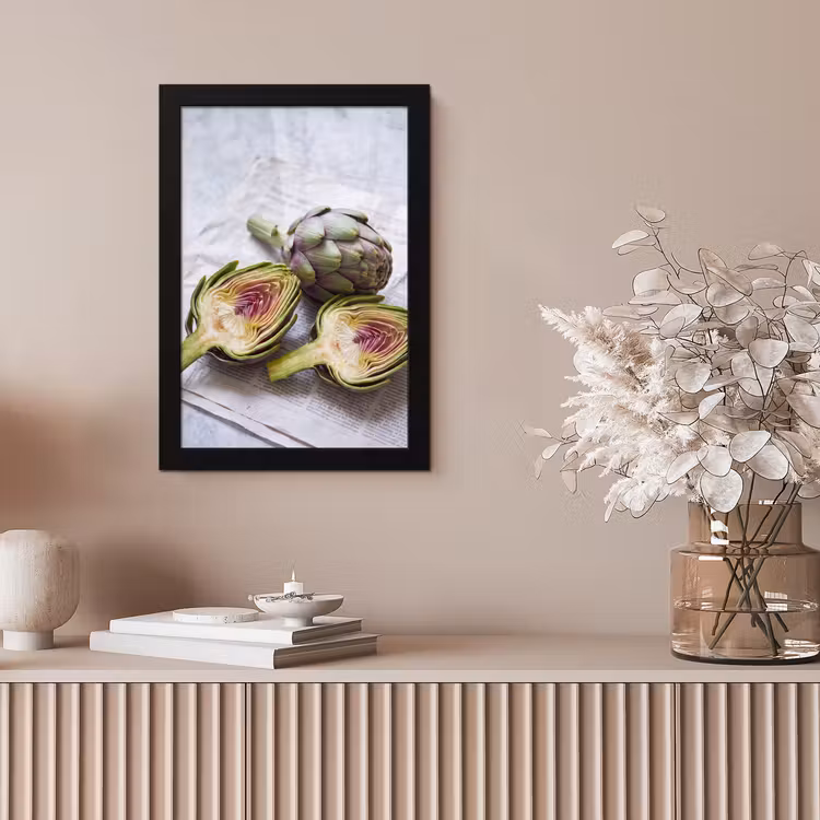 Framed Prints - Artichoke - Sliced - Food - Artisjok - Doorgesneden - Eten fotolijst zwart zonder passe partout klein