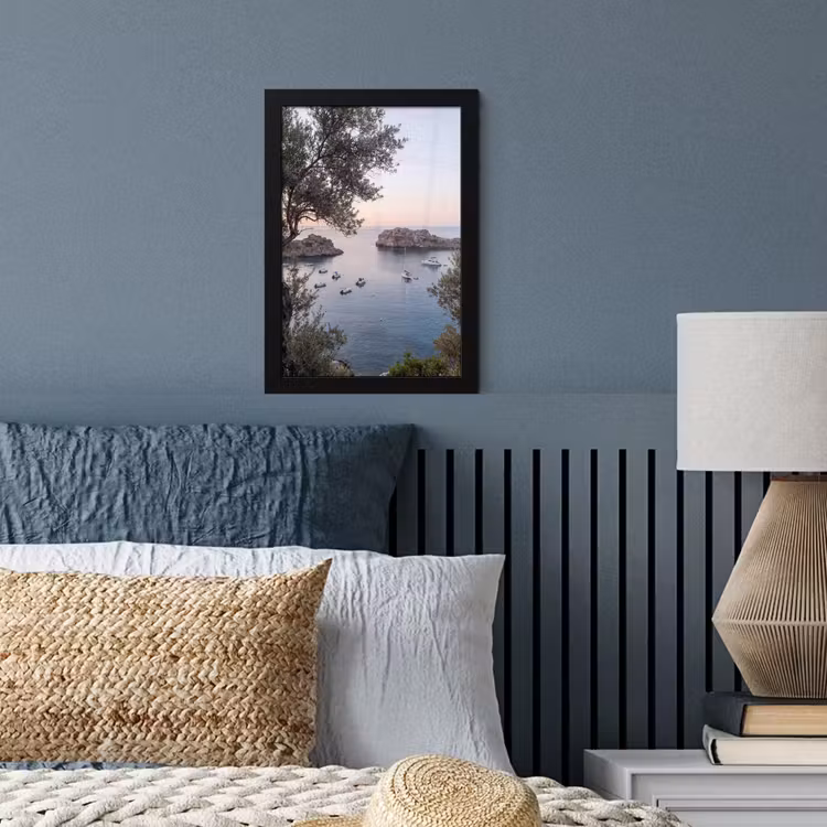 Framed Prints - Bay - boats - sunset - Baai - boten - zonsondergang fotolijst zwart zonder passe partout klein