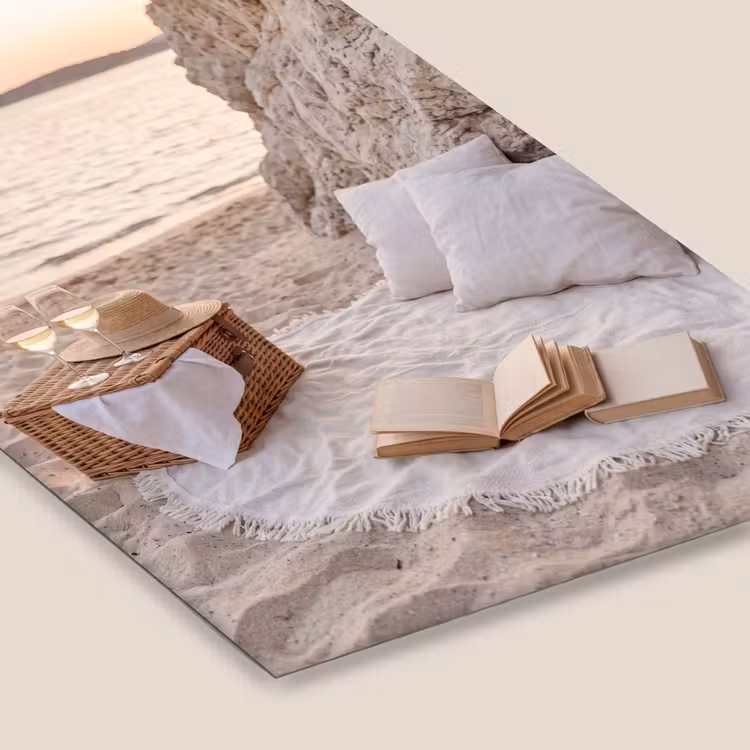 Strand - Picknick - Zonsondergang - Zomer - Natuur fotolijst zwart zonder passe partout klein -zsfeer6
