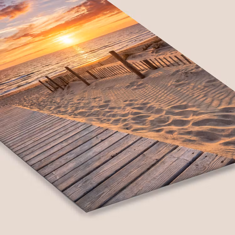 Strand - Zonsondergang - Zee - Natuur - Oranje fotolijst zwart zonder passe partout klein -zsfeer6