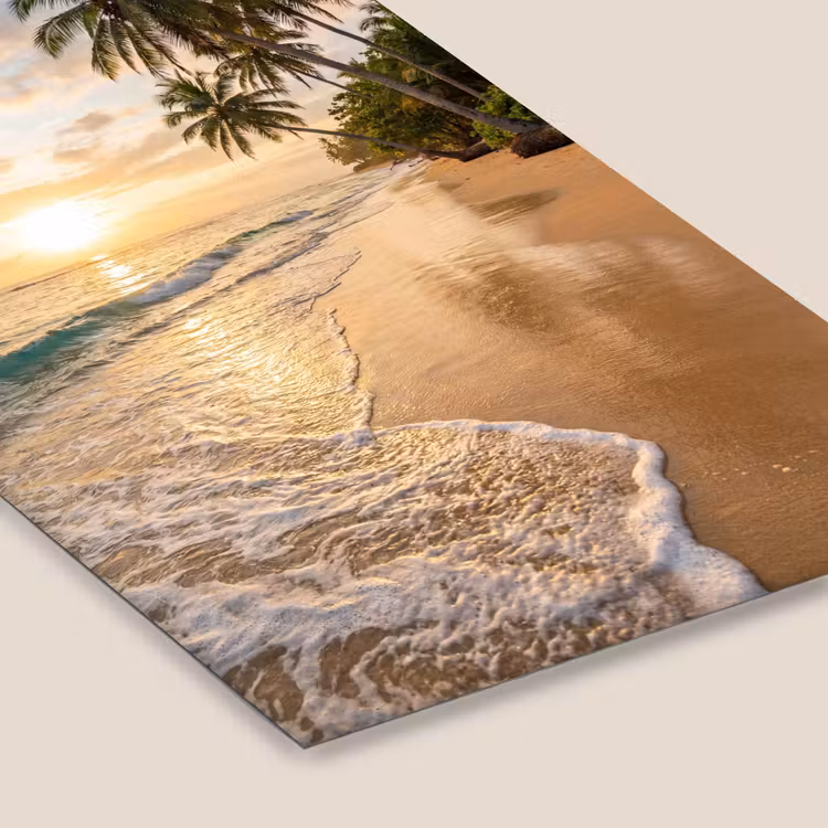 Strand - Zonsondergang - Tropisch - Natuur - Goud fotolijst zwart zonder passe partout klein -zsfeer6