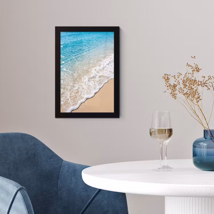 Strand - Water - Natuur - Blauw - Beige fotolijst zwart zonder passe partout klein -sfeer4
