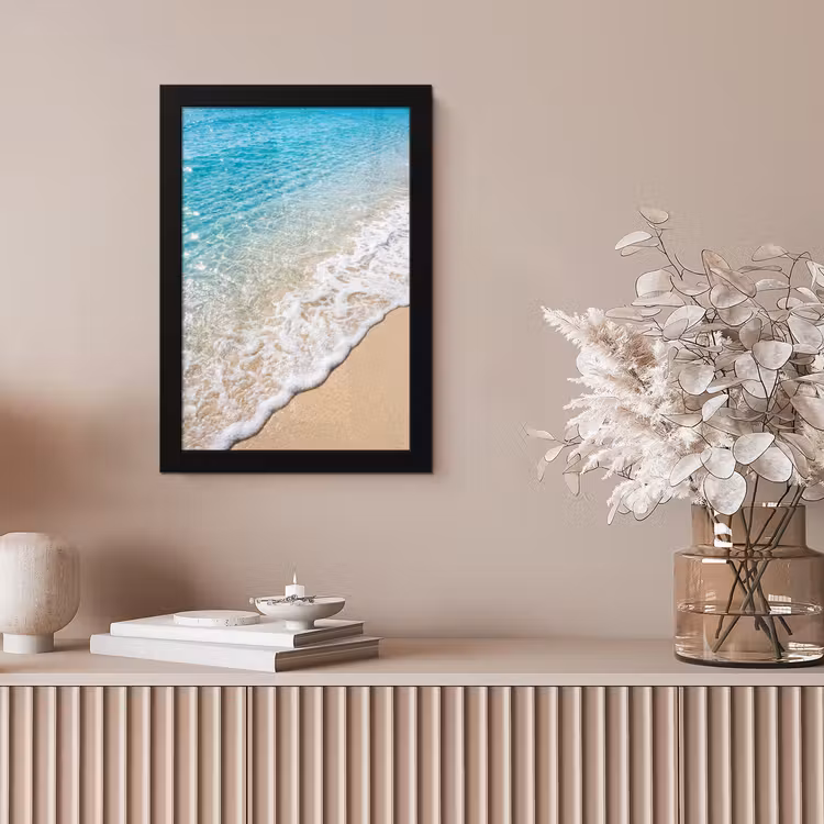 Strand - Water - Natuur - Blauw - Beige fotolijst zwart zonder passe partout klein -sfeer5