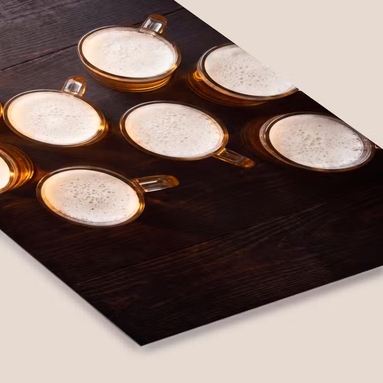 Bier - Glazen - Schuim - Hout - Drank fotolijst zwart zonder passe partout klein -zsfeer6